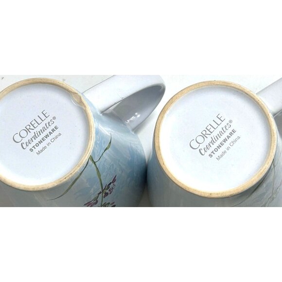 2 Corelle Coordinates Summer Meadow Coffee Mugs Set Of 2 Lavender Floral Design - Picture 6 of 11
